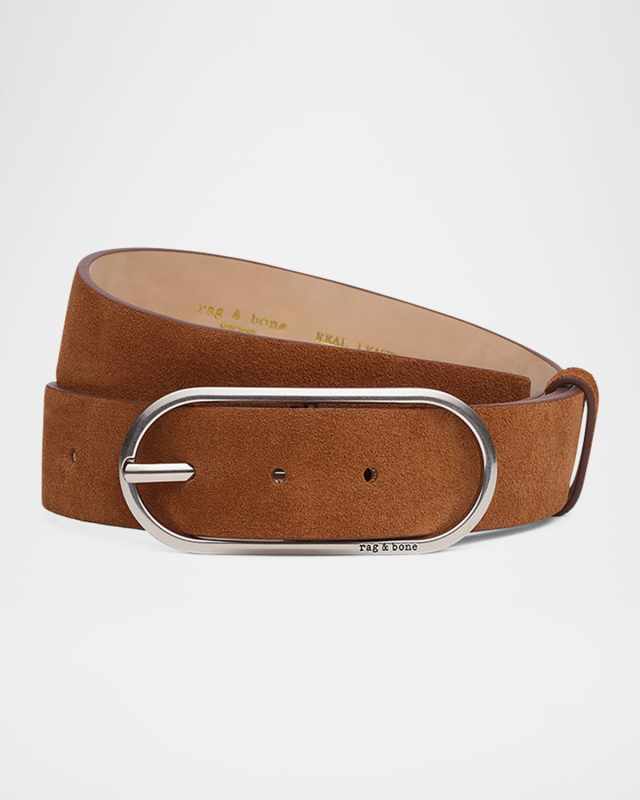 Rounded Rebound Suede Belt